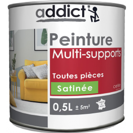Multi-substrate acrylic paint, cherry satin, 0.5 liter. - Addict' Peinture - Référence fabricant : ADD113472