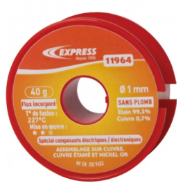 Tin solder for electrical/electronic components, 40g. - GUILBERT EXPRESS - Référence fabricant : 11964