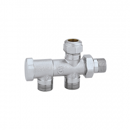 Single-pipe valve, center distance 40 mm, with connection for Ø 15 mm pipe Caleffi 328400 - Thermador - Référence fabricant : RETM