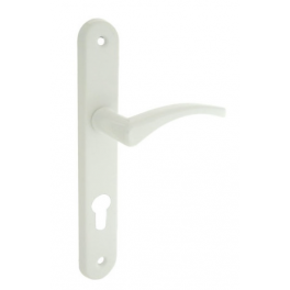 Door handle set with cylinder plate, white aluminum. - Alpertec - Référence fabricant : 862490