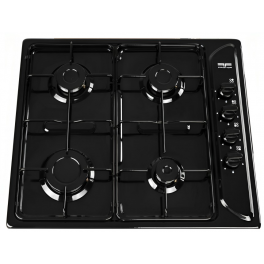 Table de cuisse à gaz encastrable, plaque 4 foyers, noir - nord inox - Référence fabricant : TGN604