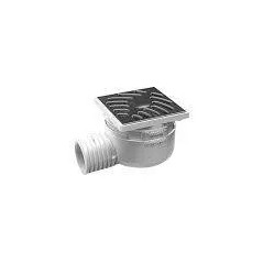 Siphon de cours horizontal : 40/50,  grille en Inox, 100x100