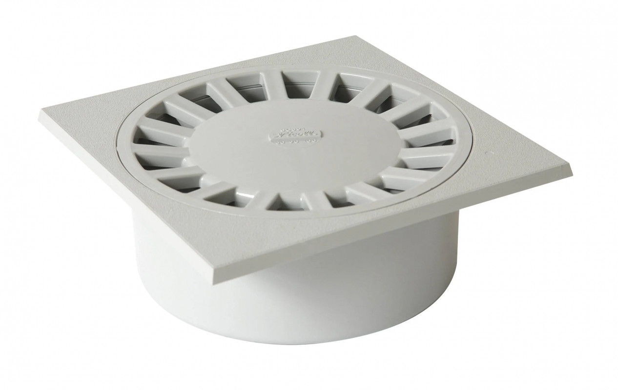 Yard drain with vertical socket: M90-F80/100, light grey