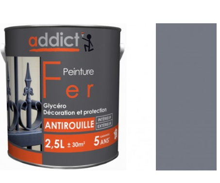 2.5-liter silver-gray anti-rust iron paint, interior and exterior 