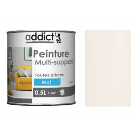 Peinture acrylique multi supports, beige ficelle mat , 0,5 litre. - Addict' Peinture - Référence fabricant : ADD113463