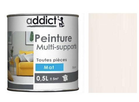 Peinture acrylique multi supports, beige ficelle mat , 0,5 litre.