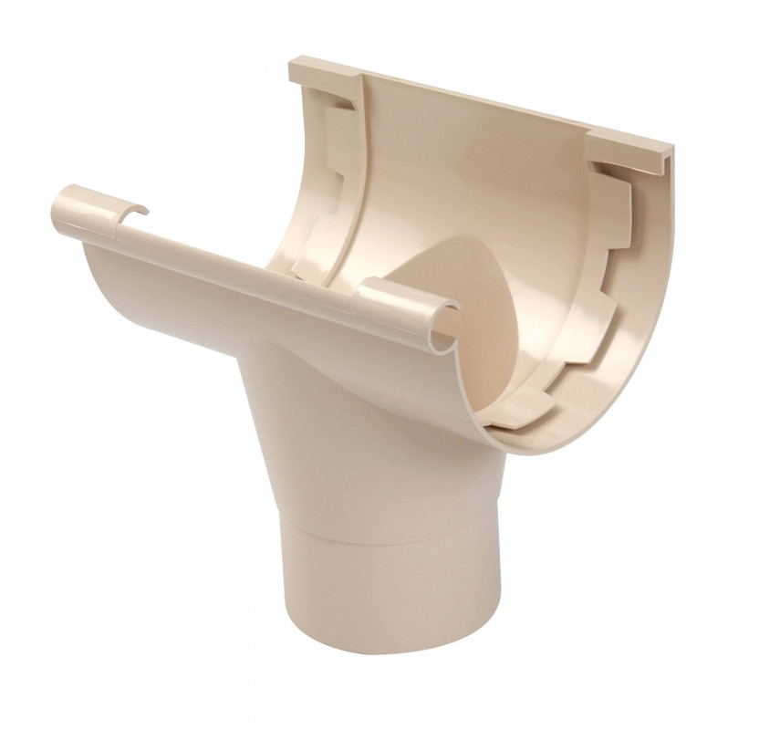 Uscita centrale per grondaia da 25 cm, uscita da 80 mm di diametro, da incollare su sabbia PVC