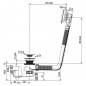 Badafvoer kabel 650 mm, 360° draaibare sifon, afwerking chroom