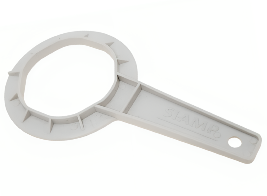 Universal wrench for mounting Siamp toilet flush mechanism 