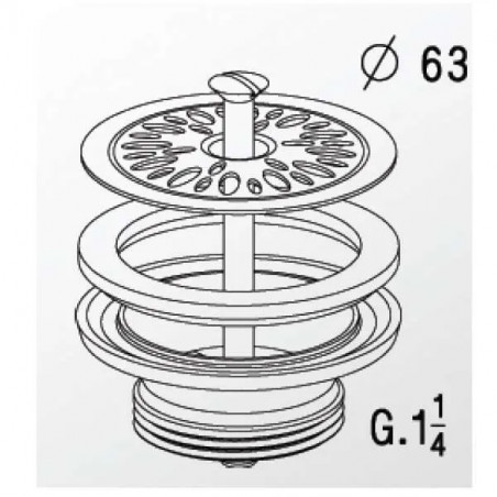 Diameter roosterafvoer 63, 0201085