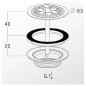 Messing afvoer met rooster met een diameter van 63 mm, 0501018 Messing afvoer met rooster met een diameter van 63 mm, 0501018