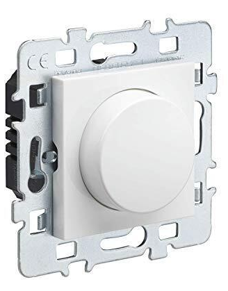 Two-wire rotary dimmer for flush-mounting.