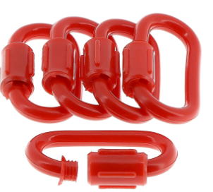 Anello di giunzione per catena di plastica rossa e bianca, 5 pezzi.