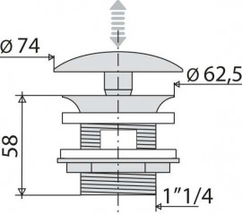 Digiclic" brass hand drain Valentin