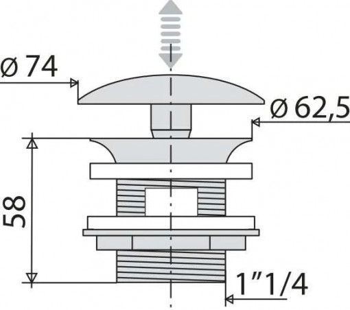 Digiclic" brass hand drain Valentin