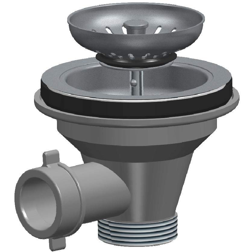 115mm diameter manual drain with overflow outlet
