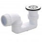 Draaibare PVC afvoer met rooster voor 50 mm diameter douchebak, 0205003