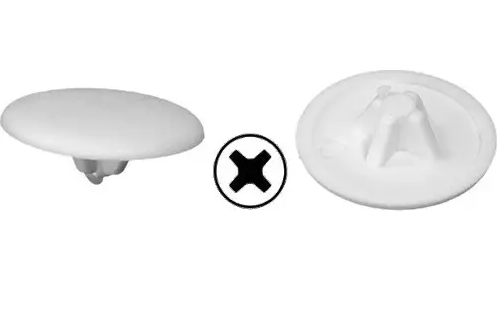 White cap for pozidriv countersunk screws, 30 pcs.