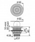 Afvoerplug verticaal te schroeven 33x42 voor douchebak diameter 60