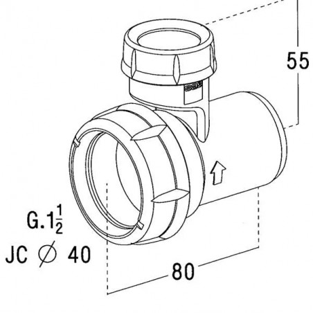 Unterdruckventil Spüle, für Rohr 40 mm, gegen Leersaugen