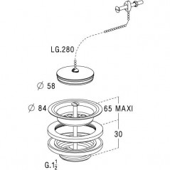 Sandstone sink drain with plug - 0501003