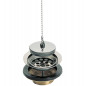 Messing afvoer voor aardewerk en kunststof spoelbakken 60 mm gat, diameter 84 mm