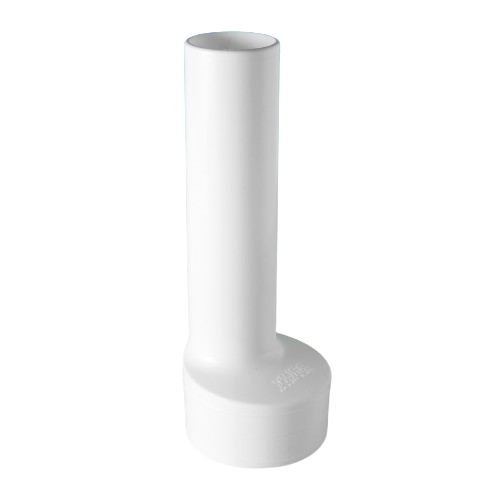 Tube de surverse en polypropylène blanc, longueur 170 mm