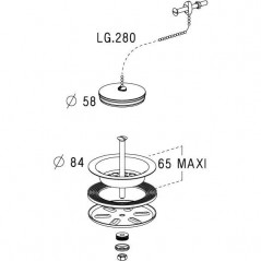 Tapón para sumidero de cuvas comunicantes, 0204011