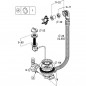 Gootsteenafvoer 1 kuip gat 90 mm, automatische afvoerplug met kabel en overloop, inox Gootsteenafvoer 1 kuip gat 90 mm, automatische afvoerplug met kabel en overloop, inox