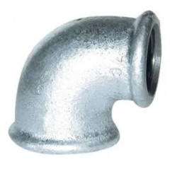 Coude malléable 90° galvanisé, 66x76, femelle