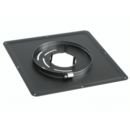 Black connecting plate 400x400 mm, diameter 140/146 mm - TEN tolerie - Référence fabricant : 095140