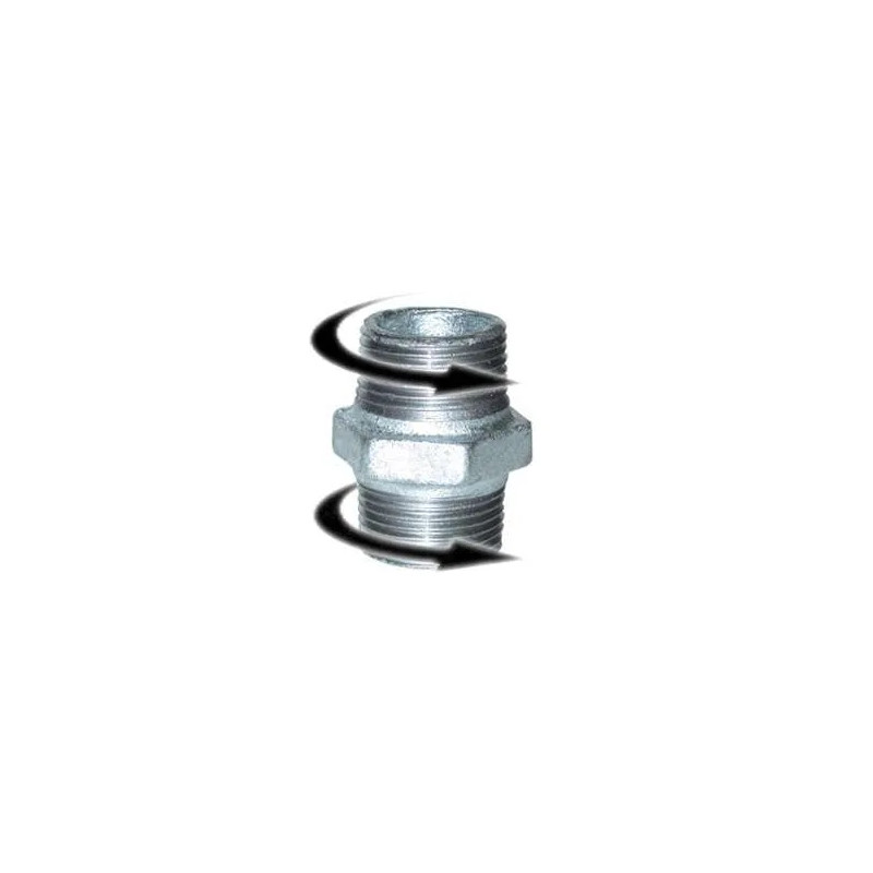 Nipplo maschio doppio 40x49 dritto/dritto galvanizzato Nipplo maschio doppio 40x49 dritto/dritto galvanizzato