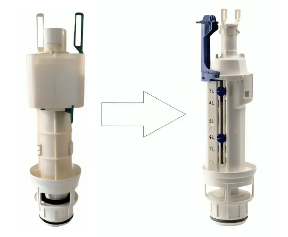 Flush mechanism concealed cistern for wall-hung toilet ROCA Galiléo Duo, dual volume