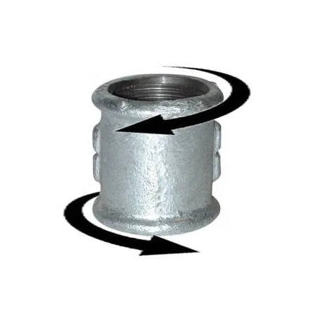 Manguito 26x34, derecho izquierdo galvanizado