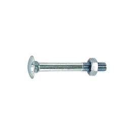 Round-head bolt with square collar in galvanized steel 6x80mm, 5 pcs. - Vynex - Référence fabricant : 027371