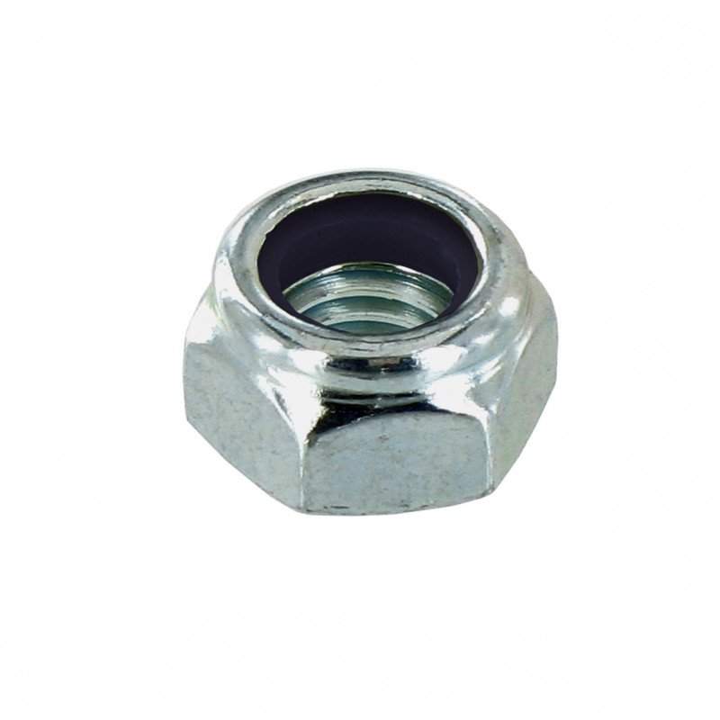 Dado esagonale autobloccante in acciaio zincato, diametro 8 mm, 10 pezzi.