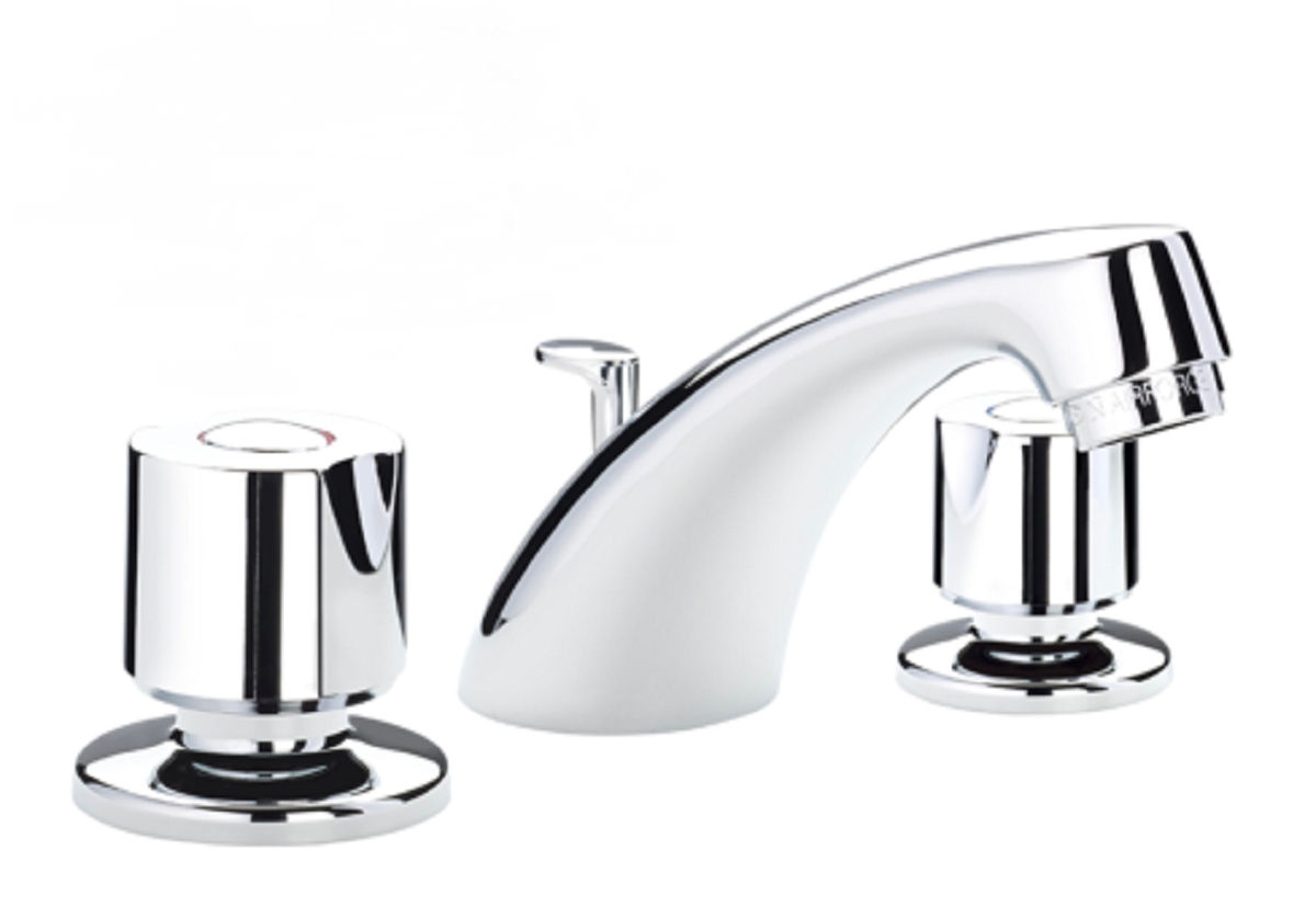 3-hole chrome basin mixer with brass pop-up waste