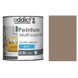Multi-substrate acrylic paint, matte pebble, 0.5 liter. - Addict' Peinture - Référence fabricant : ADD113464