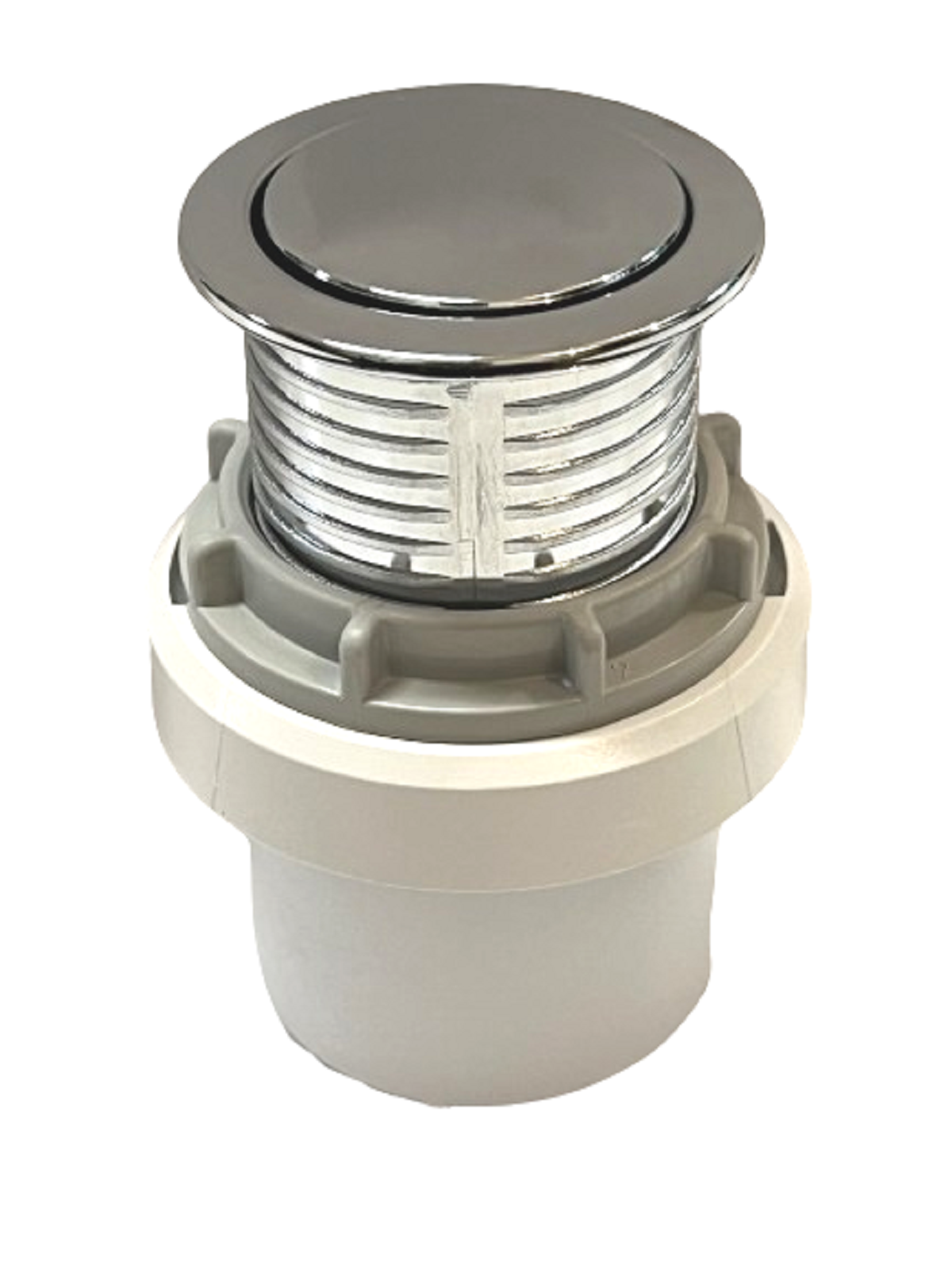 Complete pneumatic pushbutton for total evacuation chrome-plated