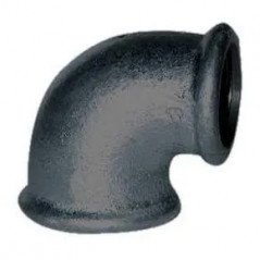 Coude malléable 90° noir, 66x76, femelle