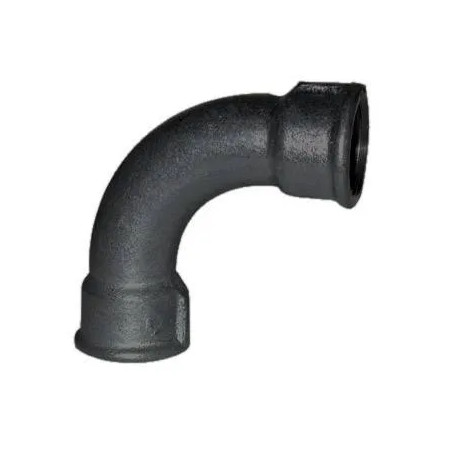 Coude malléable 90°, 26x34, mâle femelle noir grand rayon