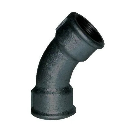 Coude malléable 45°, 15x21, femelle noir