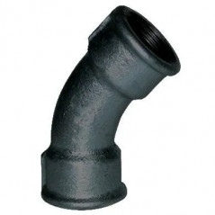 Coude malléable 45°, 20x27, femelle noir