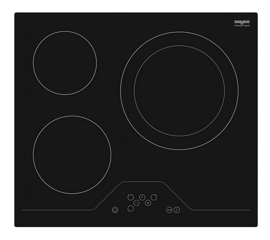 Plaque de cuisson encastrable, table vitrocéramique 3 zones à touches sensitives, noire