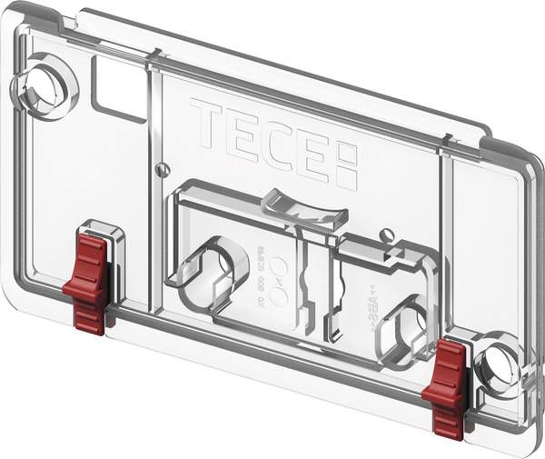 Transparente Verschlussplatte mit Schnappern für TECE-Stützrahmen