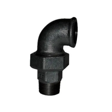 Coude union conique, 66x76, mâle femelle noir