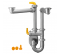 Siphon for space-saving double sink, metal grey - Lira - Référence fabricant : LIRSI9127569