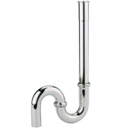 Siphon for washing machine, single, brass, chrome, 32mm, vertical - Valentin - Référence fabricant : 45120000800