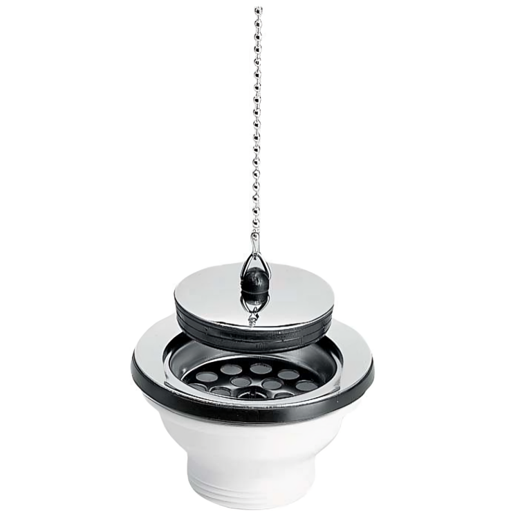 Stoneware sink drain PVC with plug - 0204004