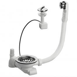 Chrome automatic basket drain a/too full for single sink SAS-0204118 - NICOLL - Référence fabricant : 532